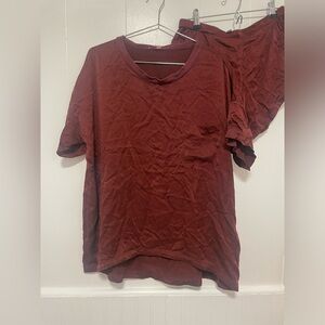 Lunya Silk Pajamas Set Burgundy Medium